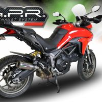 Exhaust compatible with Ducati Multistrada 950 2017-2020, M3 Titanium Natural, Homologated legal slip-on exhaust including removable db killer and link pipe 