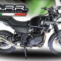 Exhaust compatible with Royal Enfield Himalayan 410 DIAM 42.5 2017-2020, Vintacone, Slip-on exhaust legal for UK and non-EU markets including link pipe and removable db killer 