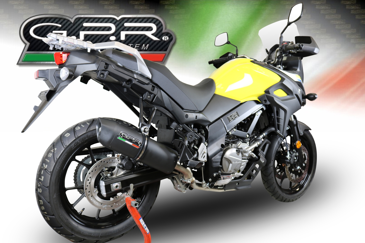 Exhaust compatible with Suzuki V-Strom DL650 2017-2020, Furore Evo4 Nero, Homologated legal Mid-full system exhaust, including removable db killer and catalyst 