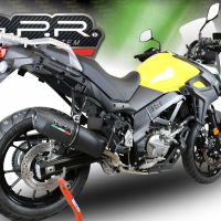 Exhaust compatible with Suzuki V-Strom DL650 2017-2020, Furore Evo4 Nero, Homologated legal Mid-full system exhaust, including removable db killer and catalyst 