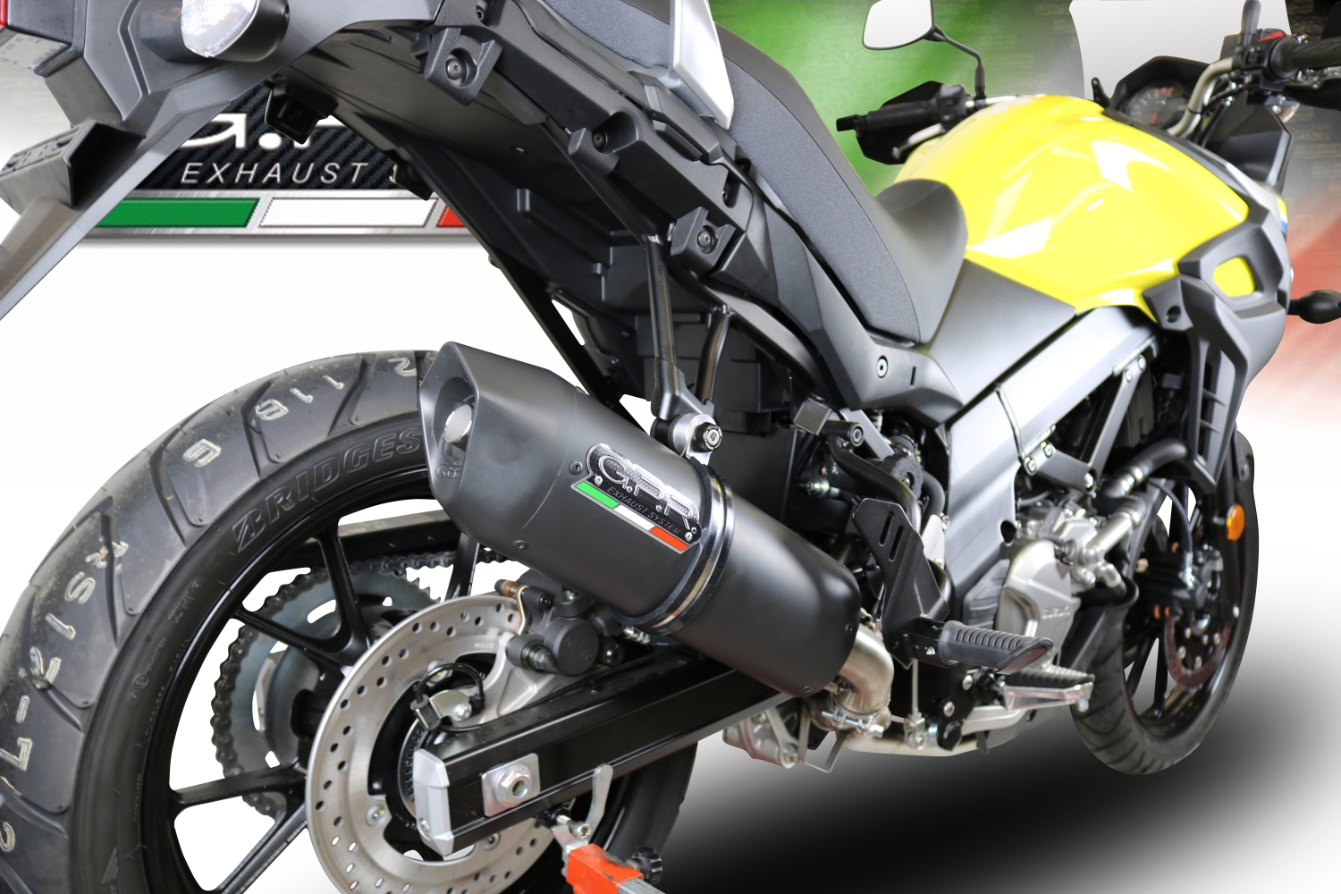 Exhaust compatible with Suzuki V-Strom DL650 2017-2020, Furore Evo4 Nero, Homologated legal Mid-full system exhaust, including removable db killer and catalyst 