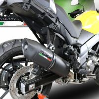 Exhaust compatible with Suzuki V-Strom DL650 2017-2020, Furore Evo4 Nero, Homologated legal Mid-full system exhaust, including removable db killer and catalyst 