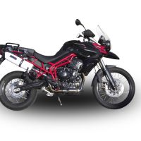 Exhaust compatible with Triumph Tiger 800 - Xr - Xc - Xrx - Xcx - Xrt - Xca 2011-2016, Albus Ceramic, Homologated legal slip-on exhaust including removable db killer and link pipe 