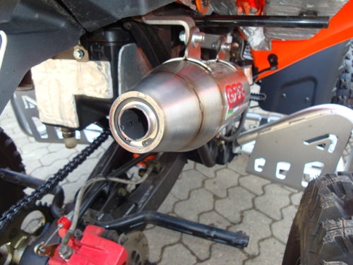 Exhaust compatible with Adly 500 Hurricane S 2005-2021, Deeptone Atv, Homologated legal full system exhaust, including removable db killer 