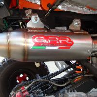 Exhaust compatible with Adly 500 Hurricane S 2005-2021, Deeptone Atv, Homologated legal slip-on exhaust including removable db killer and link pipe 