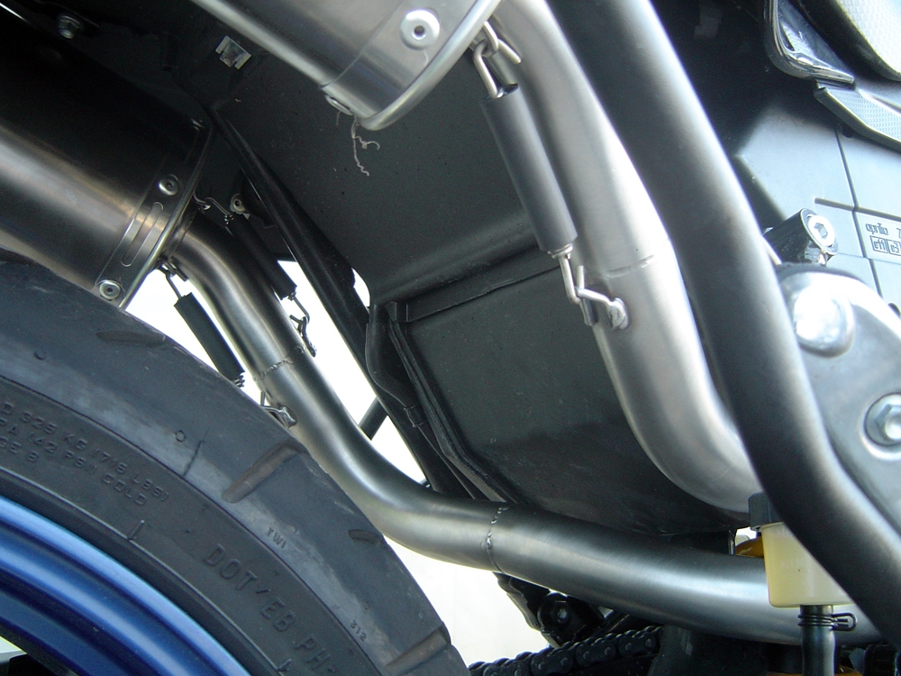 Exhaust compatible with Aprilia Pegaso 3 650 -Pegaso i.e. 1997-2000, Furore Nero, Dual Homologated legal slip-on exhaust including removable db killers and link pipes 