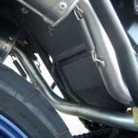 Exhaust compatible with Aprilia Pegaso 3 650 -Pegaso i.e. 1997-2000, Furore Nero, Dual Homologated legal slip-on exhaust including removable db killers and link pipes 