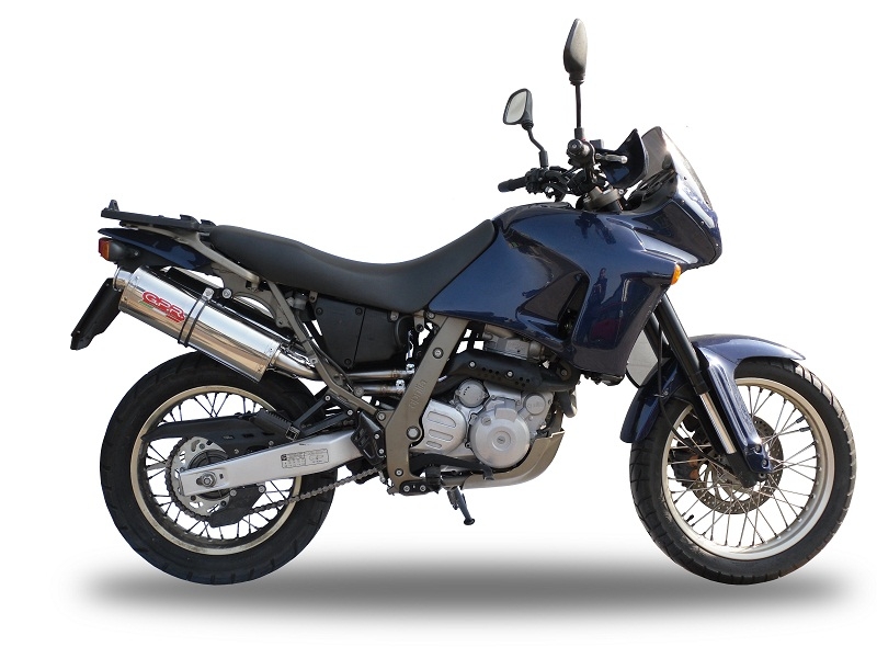 Exhaust compatible with Aprilia Pegaso 3 650 -Pegaso i.e. 1997-2004, Trioval, Dual Homologated legal slip-on exhaust including removable db killers and link pipes 