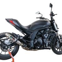 Exhaust compatible with Benelli 502 C 2019-2020, Deeptone Inox, Homologated legal slip-on exhaust including removable db killer and link pipe 