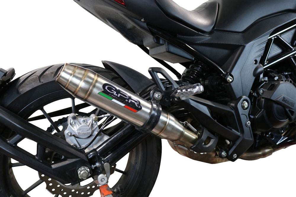 Exhaust compatible with Benelli 502 C 2019-2020, Deeptone Inox, Homologated legal slip-on exhaust including removable db killer and link pipe 