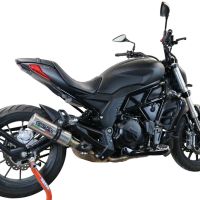Exhaust compatible with Benelli 502 C 2021-2024, M3 Inox , Homologated legal slip-on exhaust including removable db killer and link pipe 