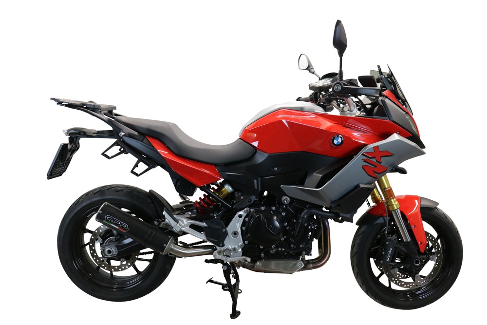 Exhaust compatible with Bmw F 900 XR-R 2020-2025, M3 Black Titanium, Homologated legal slip-on exhaust including removable db killer and link pipe 