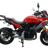 Exhaust compatible with Bmw F 900 XR-R 2020-2025, M3 Black Titanium, Homologated legal slip-on exhaust including removable db killer and link pipe 