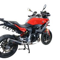 Exhaust compatible with Bmw F 900 XR-R 2020-2025, M3 Black Titanium, Homologated legal slip-on exhaust including removable db killer and link pipe 