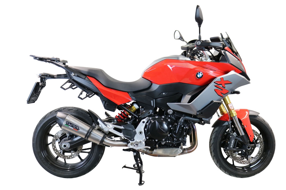 Exhaust compatible with Bmw F 900 XR-R 2020-2025, GP Evo4 Titanium, Homologated legal slip-on exhaust including removable db killer and link pipe 