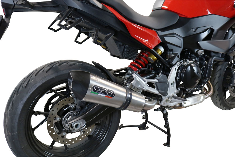 Exhaust compatible with Bmw F 900 XR-R 2020-2025, GP Evo4 Titanium, Homologated legal slip-on exhaust including removable db killer and link pipe 