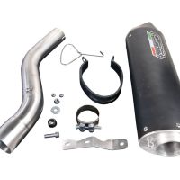 Exhaust compatible with Bmw F 900 XR-R 2020-2025, Furore Evo4 Nero, Homologated legal slip-on exhaust including removable db killer and link pipe 