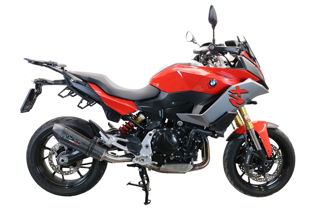 Exhaust compatible with Bmw F 900 XR-R 2020-2025, GP Evo4 Poppy, Homologated legal slip-on exhaust including removable db killer and link pipe 