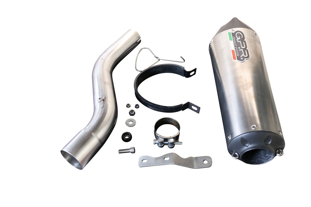 Exhaust compatible with Bmw F 900 XR-R 2020-2025, GP Evo4 Titanium, Homologated legal slip-on exhaust including removable db killer and link pipe 