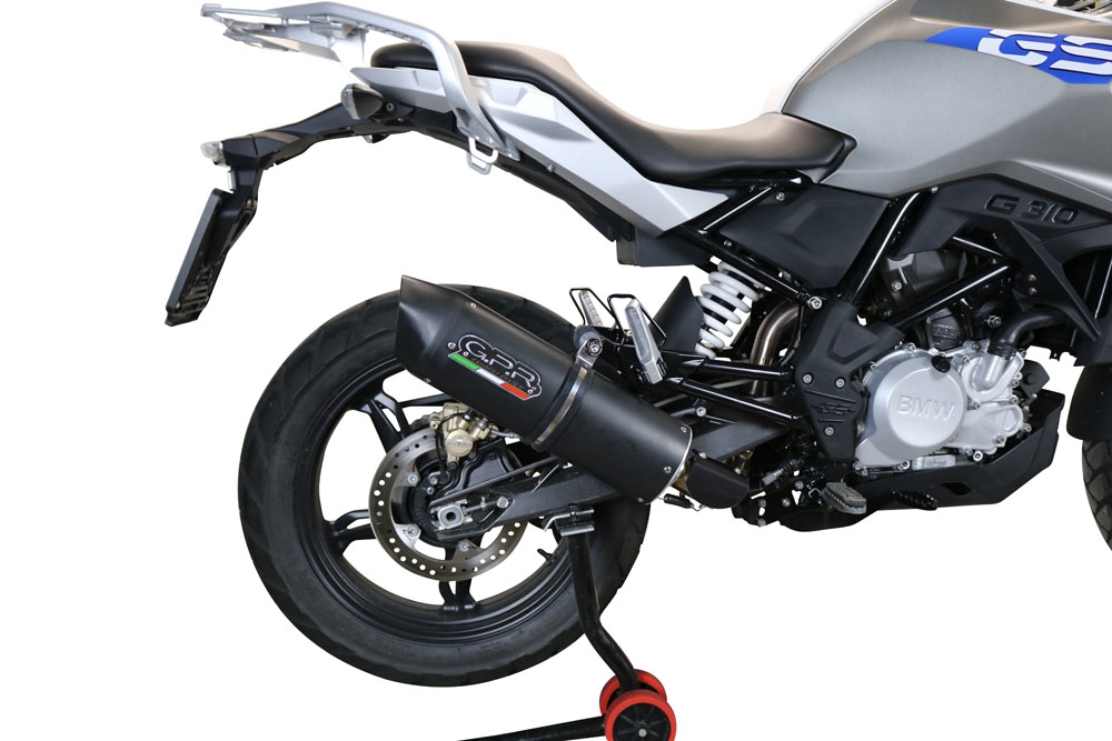 Exhaust compatible with Bmw G 310 Gs 2017-2021, Furore Evo4 Nero, full system exhaust legal for UK and non-EU countries including removable db killer 