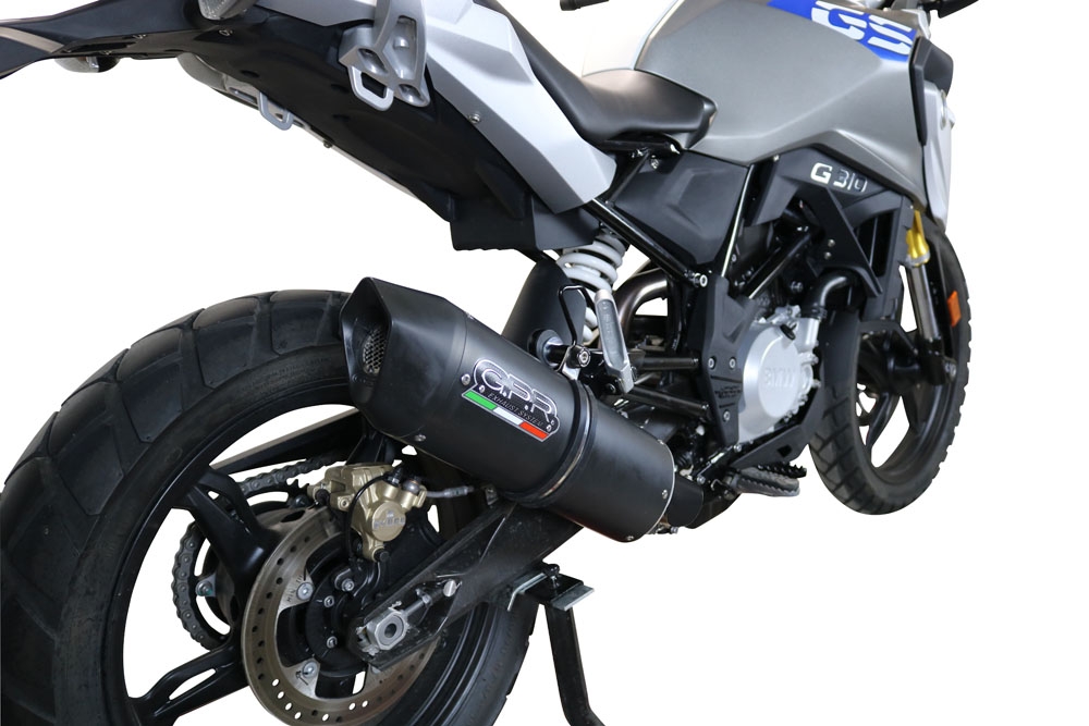 Exhaust compatible with Bmw G 310 Gs 2017-2021, Furore Evo4 Nero, full system exhaust legal for UK and non-EU countries including removable db killer 