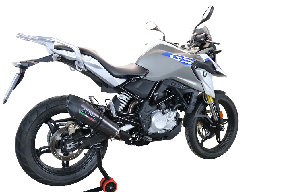 Exhaust compatible with Bmw G 310 Gs 2017-2021, GP Evo4 Poppy, Homologated legal full system exhaust, including removable db killer and catalyst 