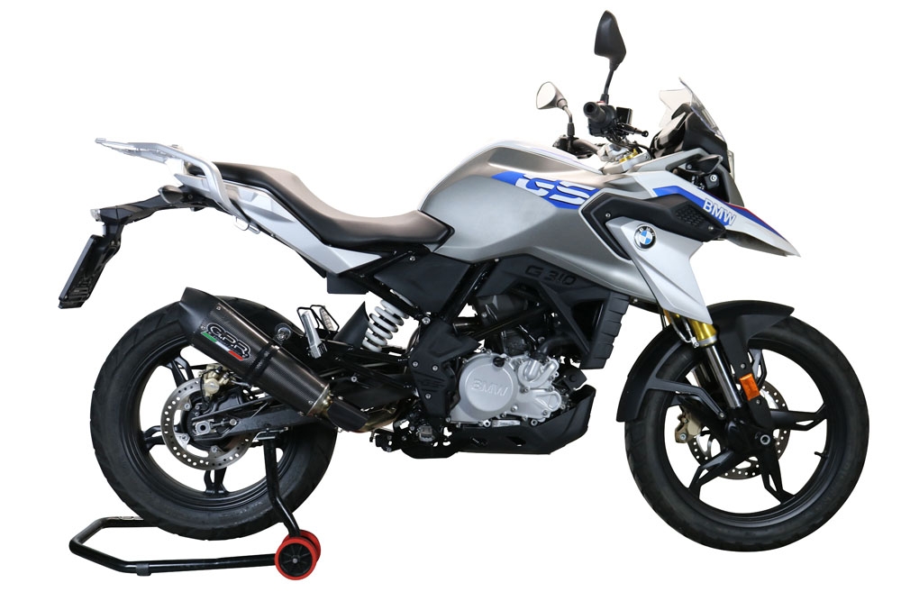 Exhaust compatible with Bmw G 310 Gs 2017-2021, GP Evo4 Poppy, Homologated legal full system exhaust, including removable db killer and catalyst 