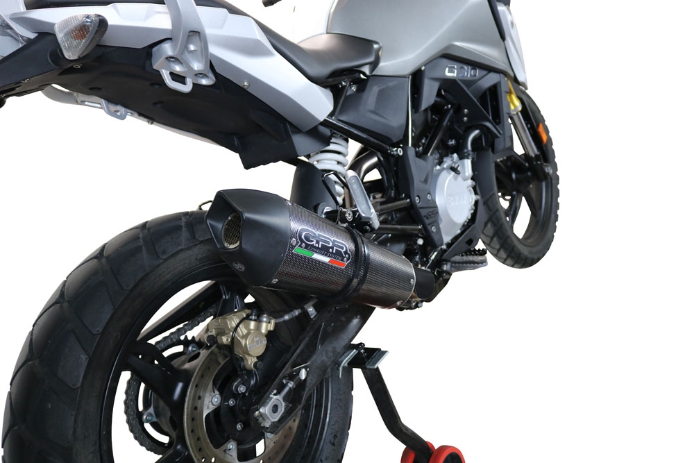 Exhaust compatible with Bmw G 310 Gs 2017-2021, GP Evo4 Poppy, Homologated legal full system exhaust, including removable db killer and catalyst 