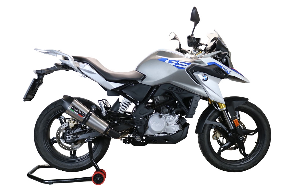 Exhaust compatible with Bmw G 310 Gs 2017-2021, GP Evo4 Titanium, Homologated legal full system exhaust, including removable db killer and catalyst 