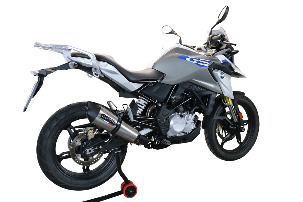 Exhaust compatible with Bmw G 310 Gs 2017-2021, GP Evo4 Titanium, Homologated legal full system exhaust, including removable db killer and catalyst 