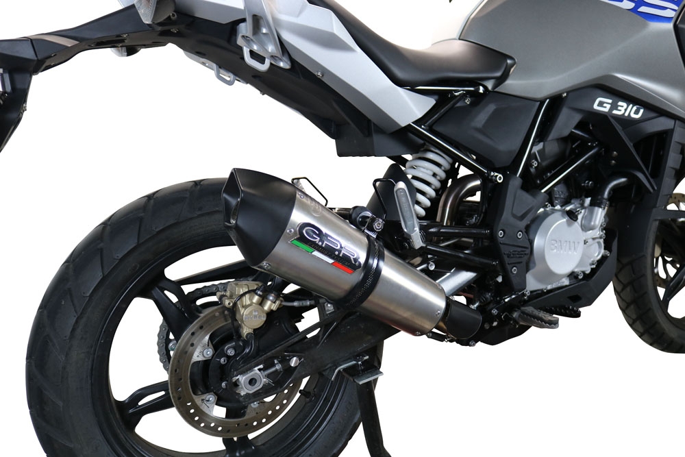 Exhaust compatible with Bmw G 310 Gs 2017-2021, GP Evo4 Titanium, Homologated legal full system exhaust, including removable db killer and catalyst 