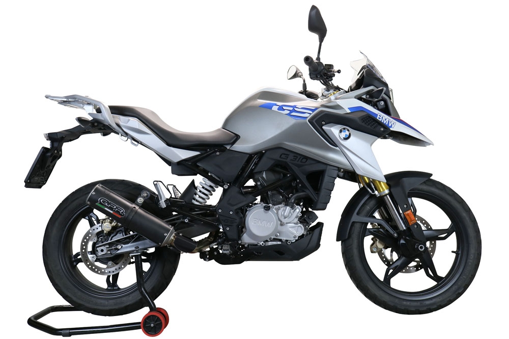 Exhaust compatible with Bmw G 310 Gs 2022-2024, M3 Black Titanium, Homologated legal full system exhaust, including removable db killer and catalyst 