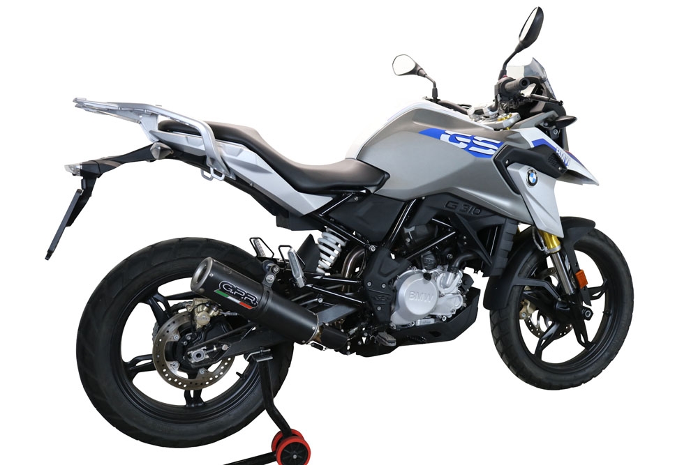 Exhaust compatible with Bmw G 310 Gs 2022-2024, M3 Black Titanium, Homologated legal full system exhaust, including removable db killer and catalyst 