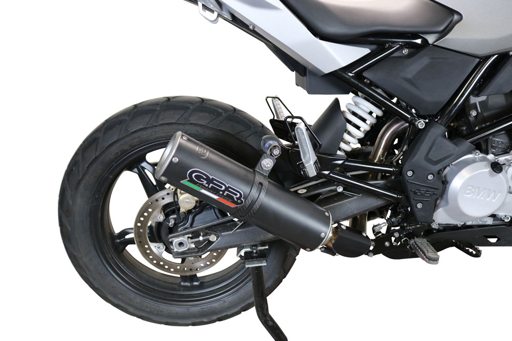 Exhaust compatible with Bmw G 310 Gs 2022-2024, M3 Black Titanium, Homologated legal full system exhaust, including removable db killer and catalyst 