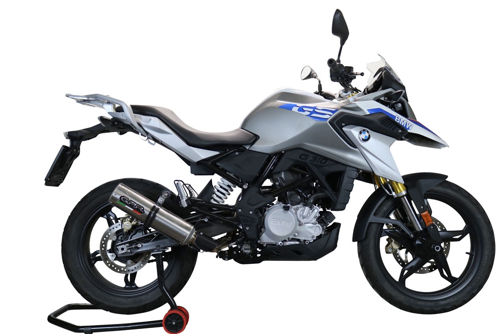 Exhaust compatible with Bmw G 310 Gs 2017-2021, M3 Titanium Natural, Homologated legal full system exhaust, including removable db killer and catalyst 