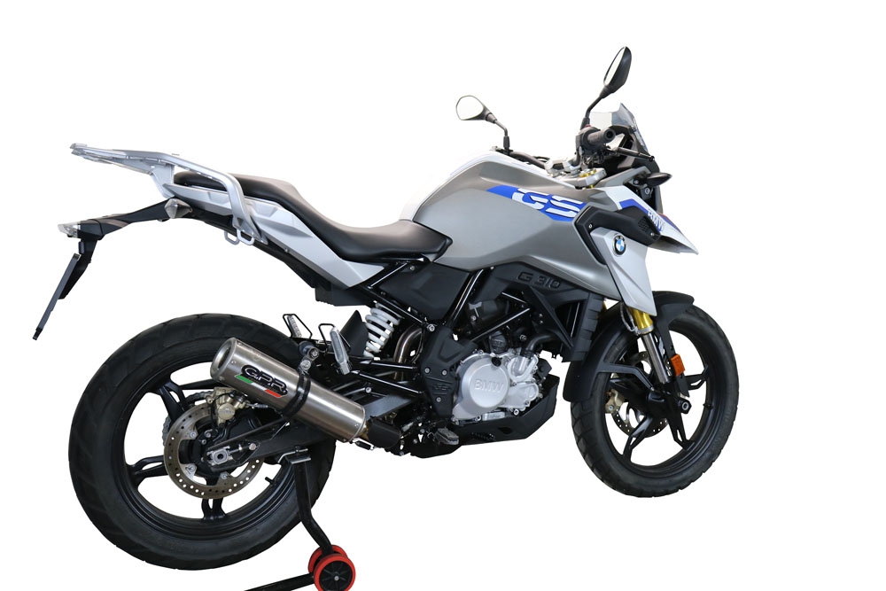 Exhaust compatible with Bmw G 310 Gs 2017-2021, M3 Titanium Natural, Homologated legal full system exhaust, including removable db killer and catalyst 
