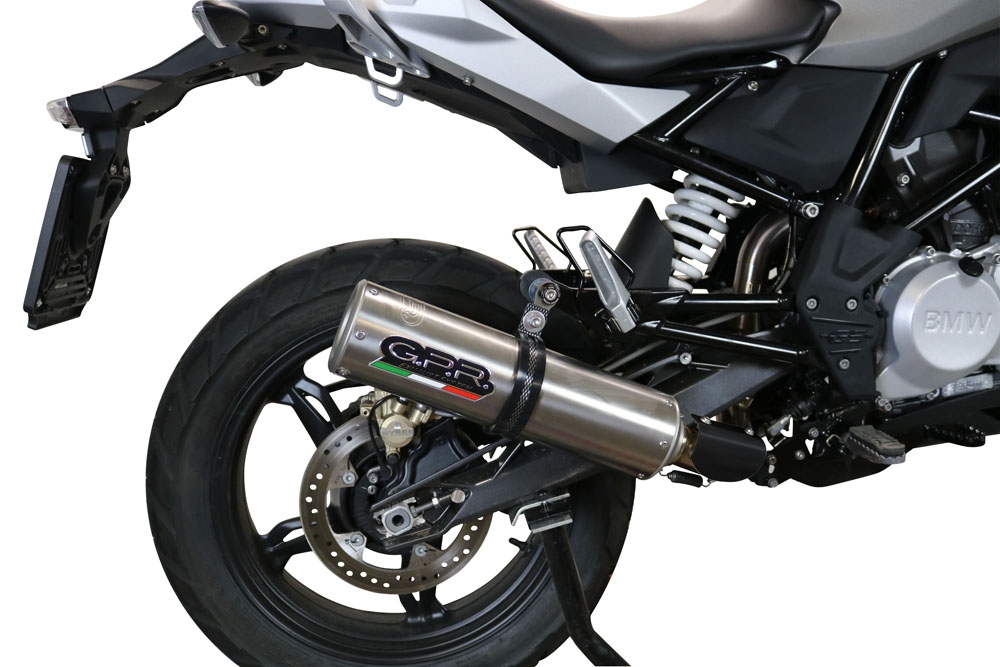 Exhaust compatible with Bmw G 310 Gs 2017-2021, M3 Titanium Natural, Homologated legal full system exhaust, including removable db killer and catalyst 