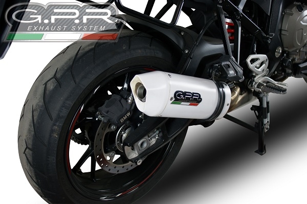 Exhaust compatible with Bmw S 1000 XR -M 2015-2016, Albus Ceramic, Homologated legal slip-on exhaust including removable db killer and link pipe 