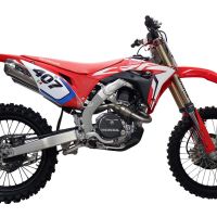 Exhaust compatible with Honda Crf 250 RX 2019-2021, Pentacross Full Titanium, Racing full system exhaust, including dual silencers, removable db killers/spark arrestors 
