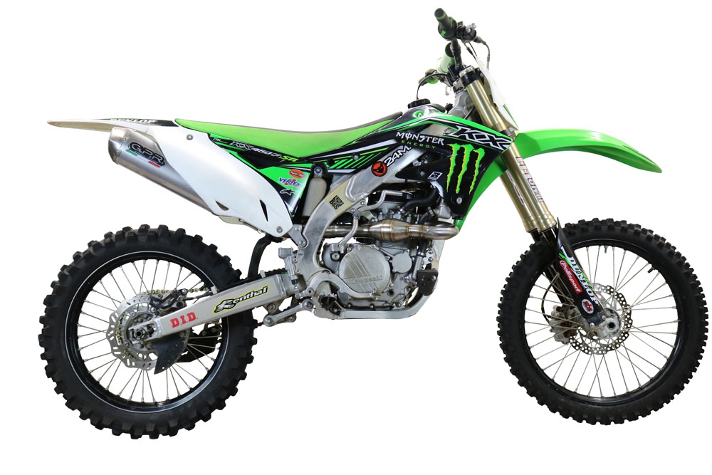 Exhaust compatible with Kawasaki Kx 450 F 2012-2015, Pentacross Inox, Racing full system exhaust, including removable db killer/spark arrestor 