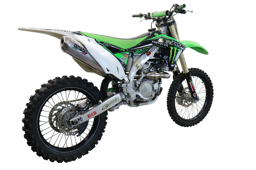 Exhaust compatible with Kawasaki Kx 450 F 2012-2015, Pentacross Titanium, Racing full system exhaust, including removable db killer/spark arrestor 