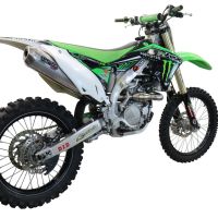 Exhaust compatible with Kawasaki Kx 450 F 2012-2015, Pentacross Titanium, Racing full system exhaust, including removable db killer/spark arrestor 