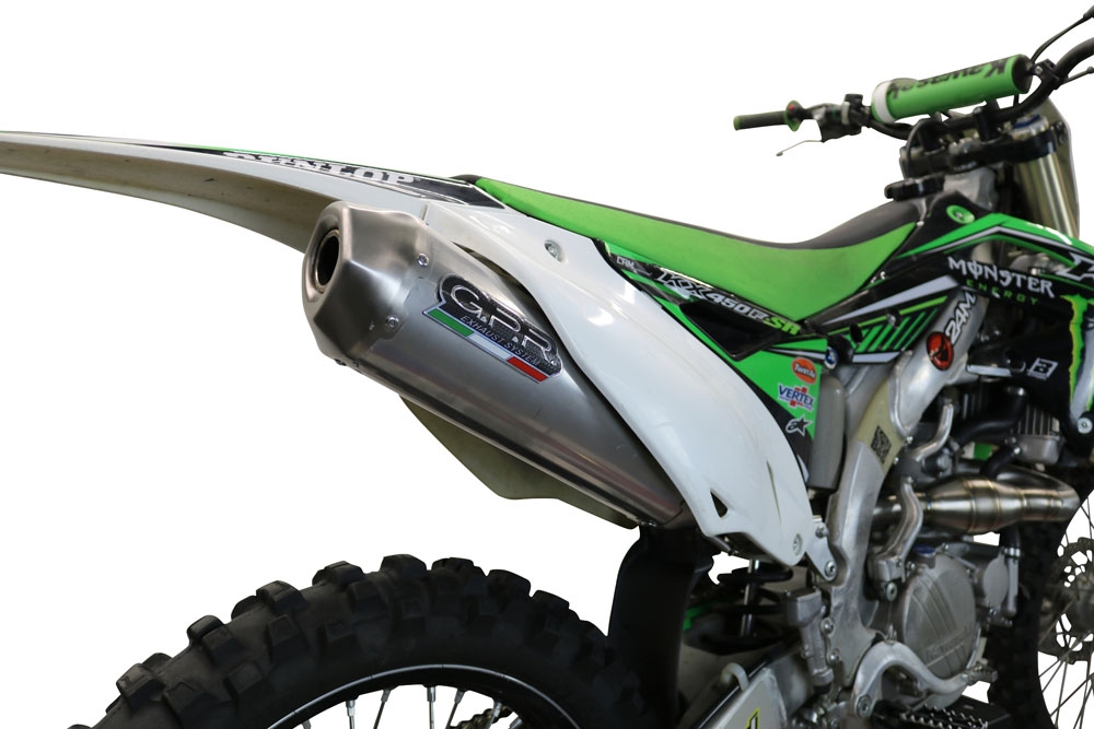 Exhaust compatible with Kawasaki Kx 450 F 2012-2015, Pentacross Titanium, Racing full system exhaust, including removable db killer/spark arrestor 