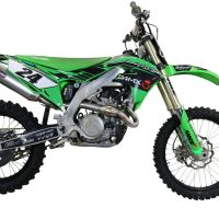 Exhaust compatible with Kawasaki Kx 450 F 2019-2020, Pentacross Inox, Racing full system exhaust, including removable db killer/spark arrestor 