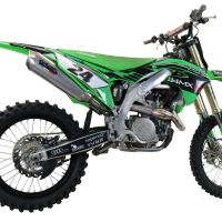 Exhaust compatible with Kawasaki Kx 450 F 2019-2020, Pentacross Inox, Racing full system exhaust, including removable db killer/spark arrestor 