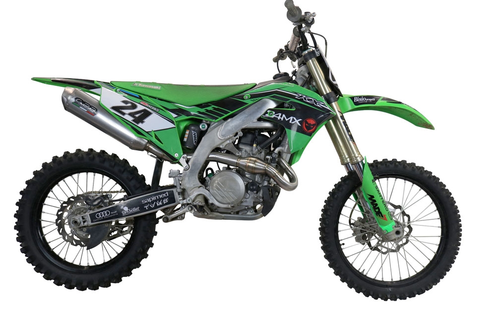 Exhaust compatible with Kawasaki Kx 450 F 2019-2020, Pentacross FULL Titanium, Racing full system exhaust, including removable db killer/spark arrestor 