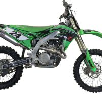 Exhaust compatible with Kawasaki Kx 450 F 2019-2020, Pentacross FULL Titanium, Racing full system exhaust, including removable db killer/spark arrestor 