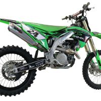 Exhaust compatible with Kawasaki Kx 450 F 2019-2020, Pentacross FULL Titanium, Racing full system exhaust, including removable db killer/spark arrestor 