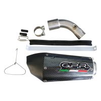 Exhaust compatible with Ktm Adventure 390 2021-2024, GP Evo4 Poppy, Homologated legal slip-on exhaust including removable db killer and link pipe 