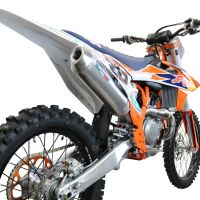 Exhaust compatible with Ktm SX-F Factory Edition 450 2022-2022, Pentacross Inox, Racing full system exhaust, including removable db killer/spark arrestor 